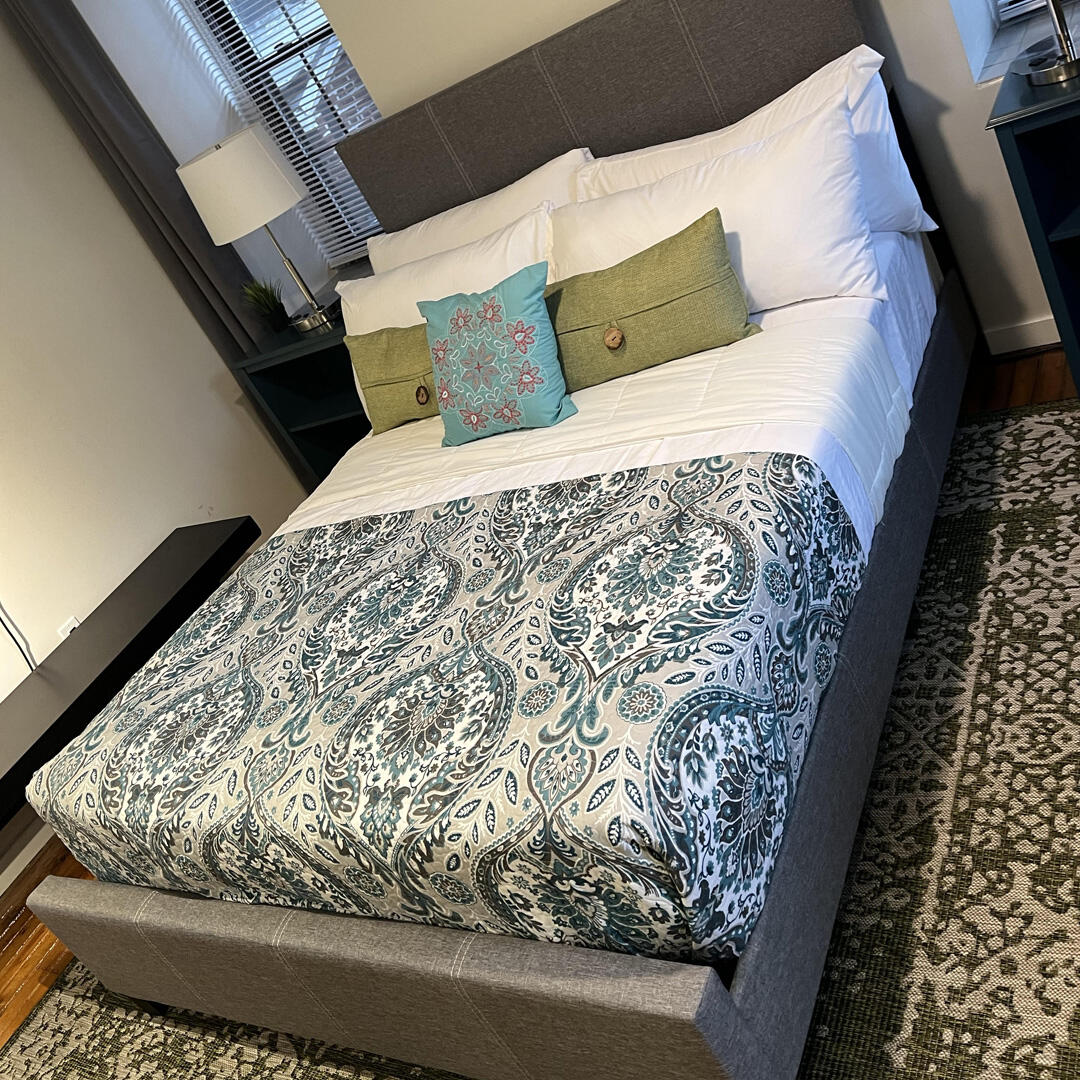 Nicely made bed